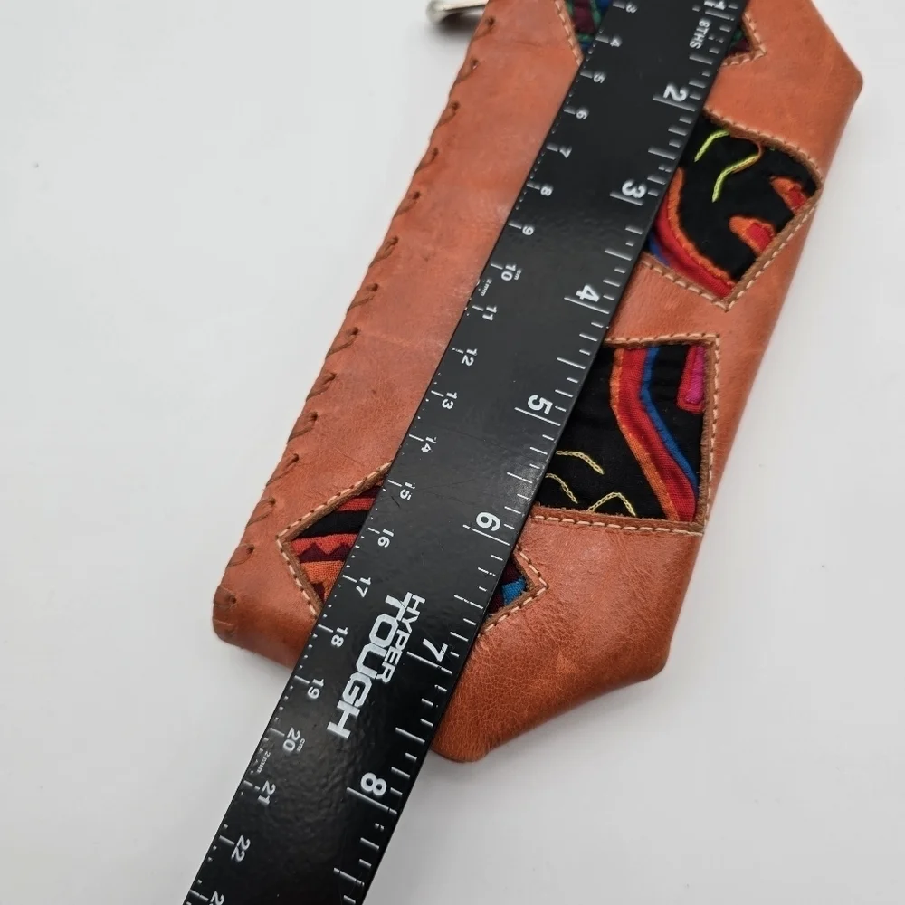 Vintage Bag Makeup Cosmetic Travel Case Pen Coin Wallet Orange Patchwork Boho
